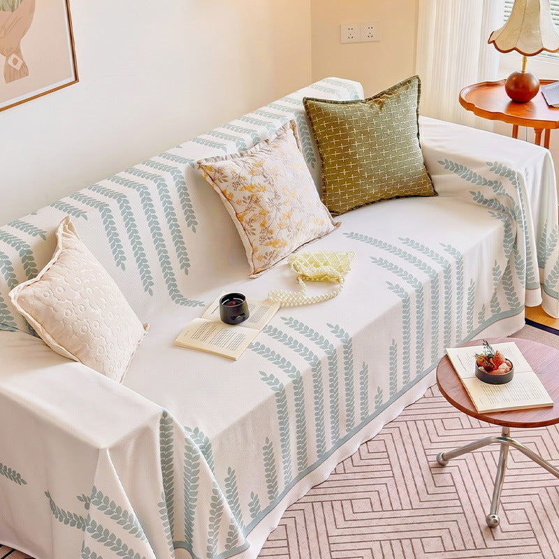 Decorative Leaf Pattern Sofa Throw Cover