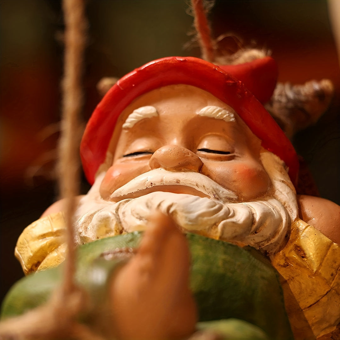 Whimsical Garden Gnome Sitting Figurine