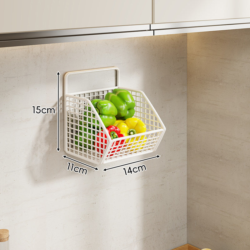 Under-Cabinet Three-Compartment Wire Mesh Kitchen Storage Basket with Front Rail