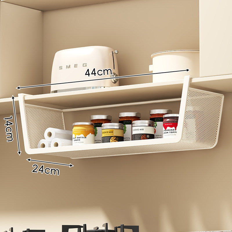 Under-Shelf Sliding Wire Storage Basket with Quick-Clip Mounts