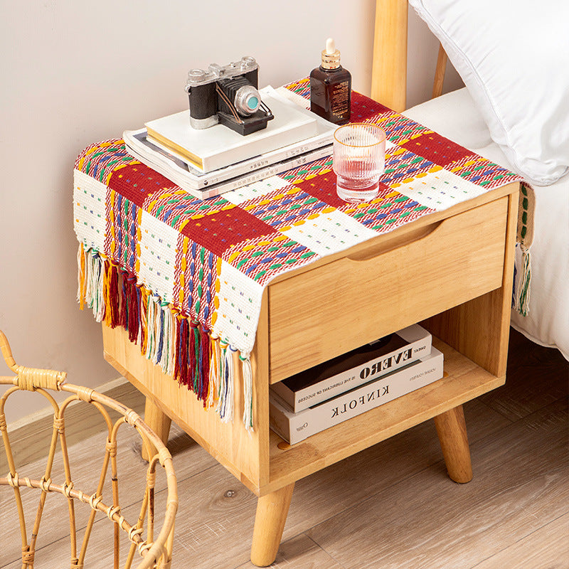 Woven placemat made of cotton in buffalo check with fine structured surface