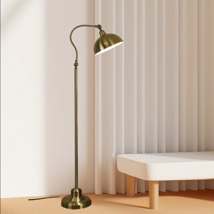 Adjustable brass reading light