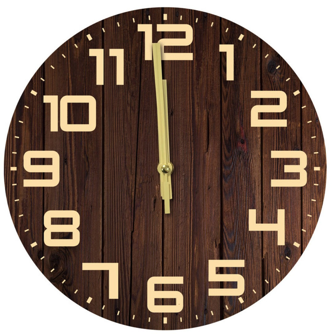 Wall clock in rustic wood design