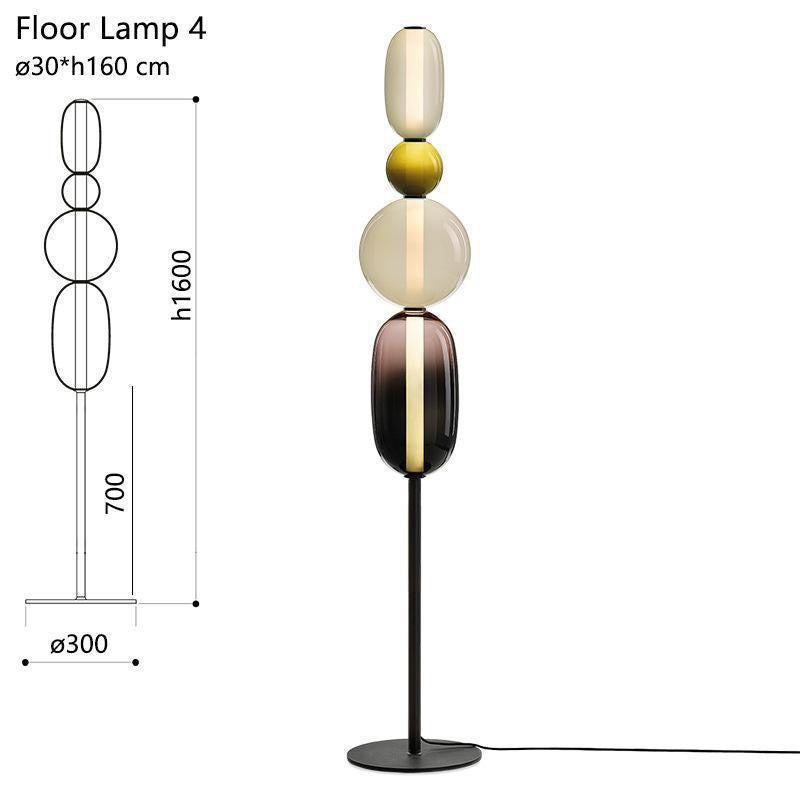 Stacked Orb Glass Pendant with Mixed Surface