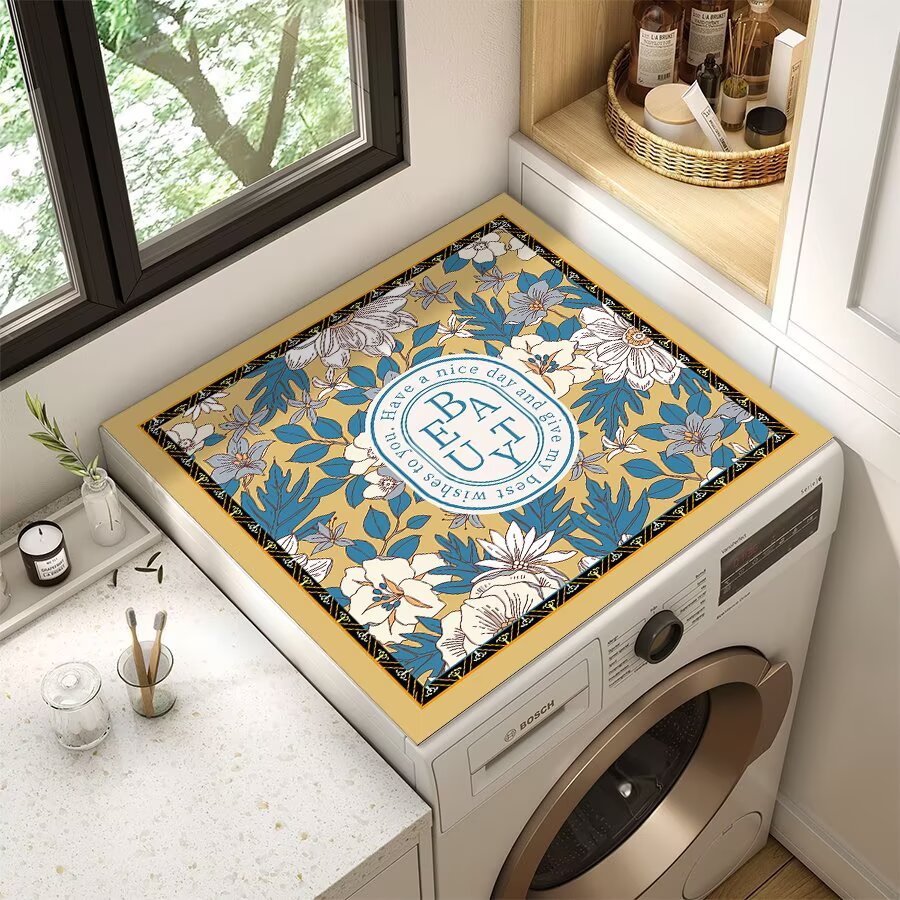 Decorative Floral Laundry Counter Mat