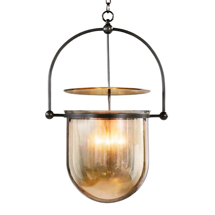 Mouth-blown glass dome pendant light with arch frame