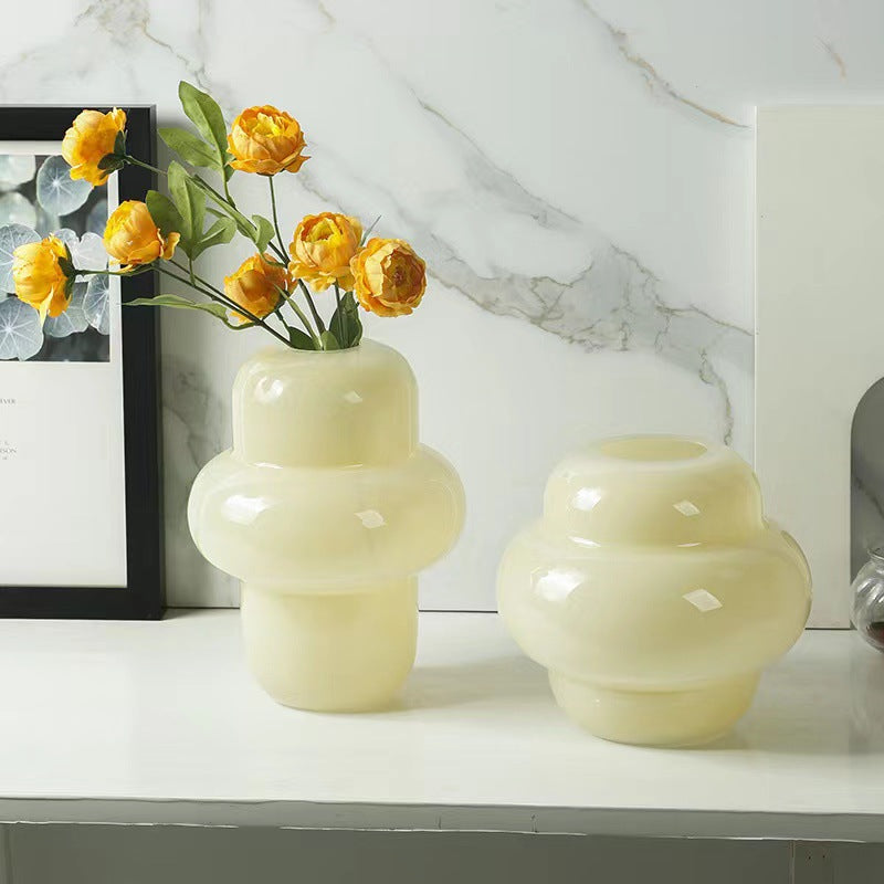 Contemporary Round Glass Vase