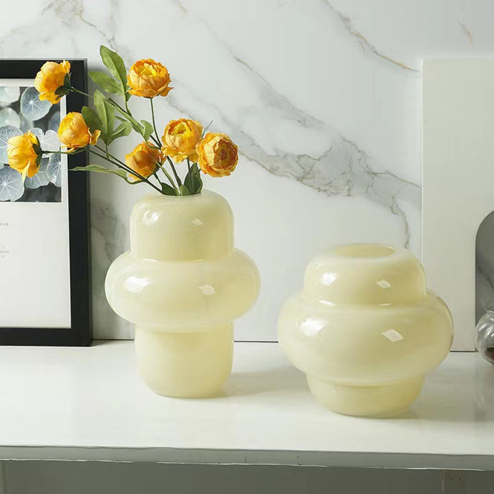 Contemporary Round Glass Vase