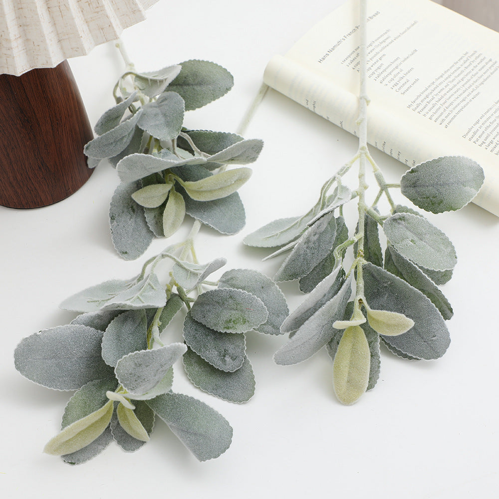 Decorative artificial flower branch with fine leaves