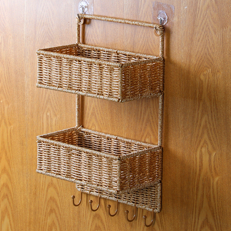 Double Tier Woven Storage Basket