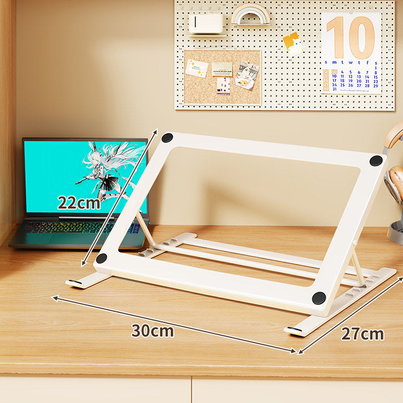 Adjustable Foldable Laptop Riser Stand with Angled Metal Frame and Non-Slip Feet