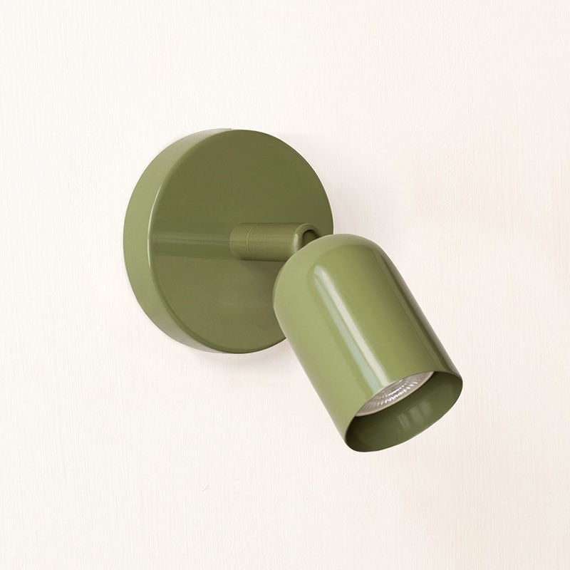 Adjustable directional metal wall spotlight with swiveling head