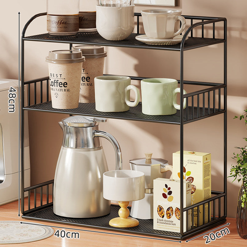 Compact Two-Tier Mesh Serving & Utility Cart with Locking Swivel Casters