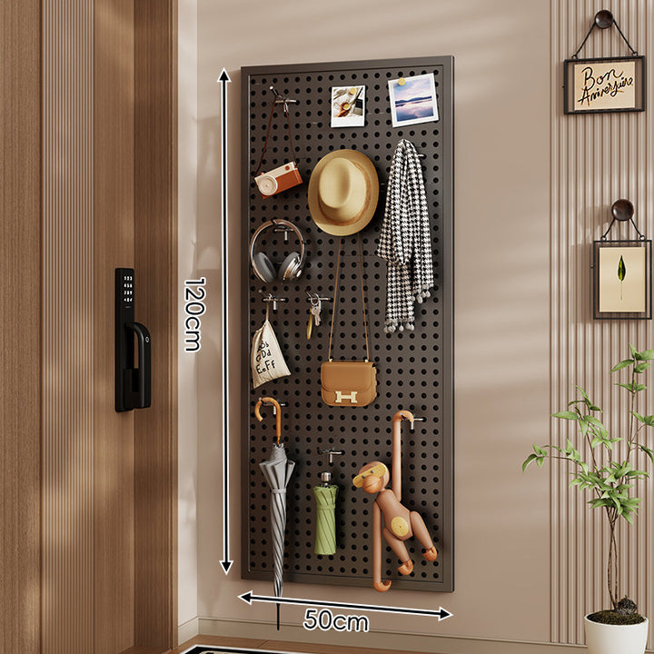 Wall-Mounted Perforated Pegboard Organizer Panel with Metal Frame