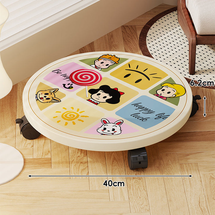 Round Decorative Rolling Plant Dolly with Locking Swivel Casters