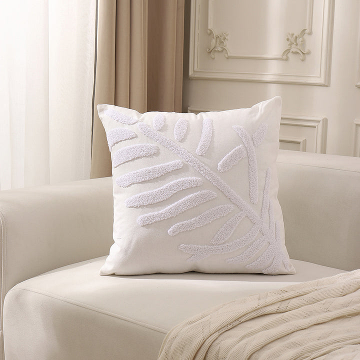 Textured Leaf Pattern Decorative Throw Pillow