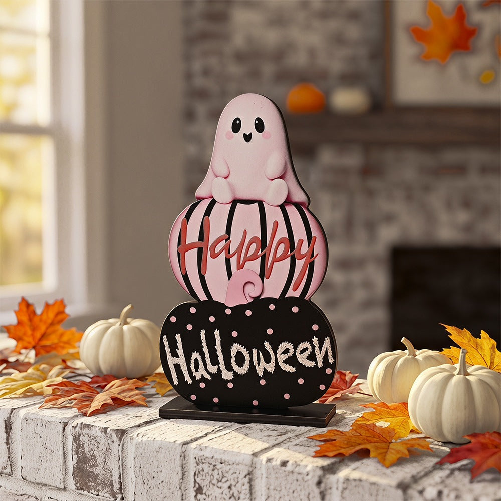 Halloween decoration figure with stacked pumpkins