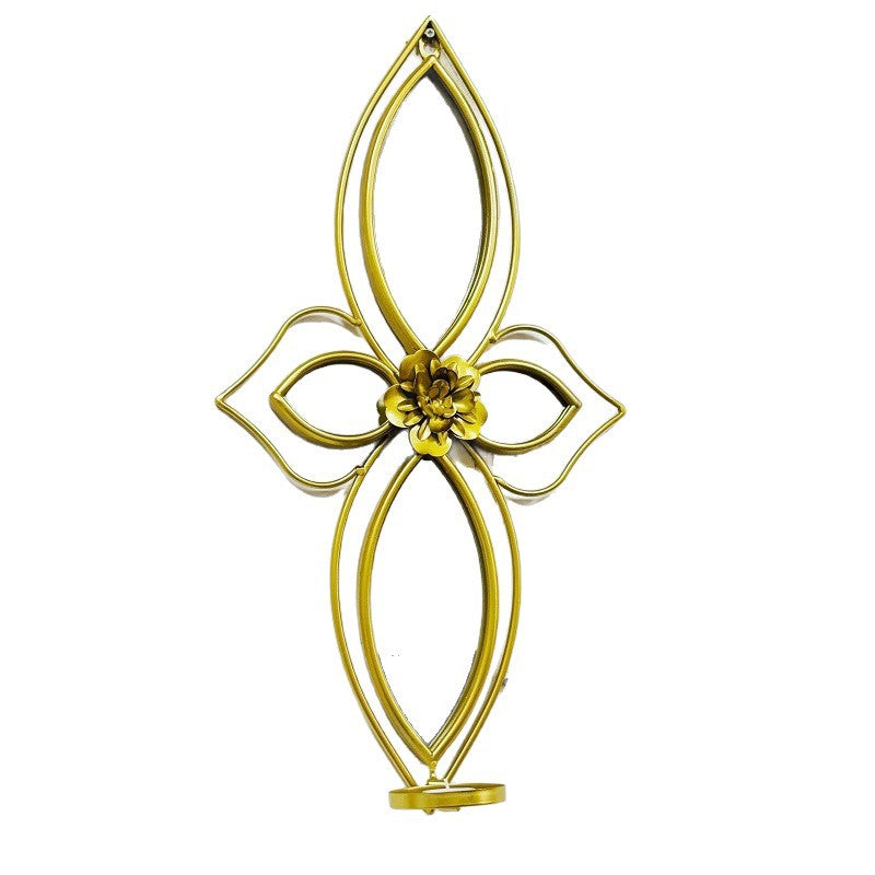 Elegant Floral Wall Mirror with Decorative Metal Design
