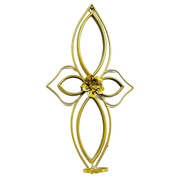 Elegant Floral Wall Mirror with Decorative Metal Design