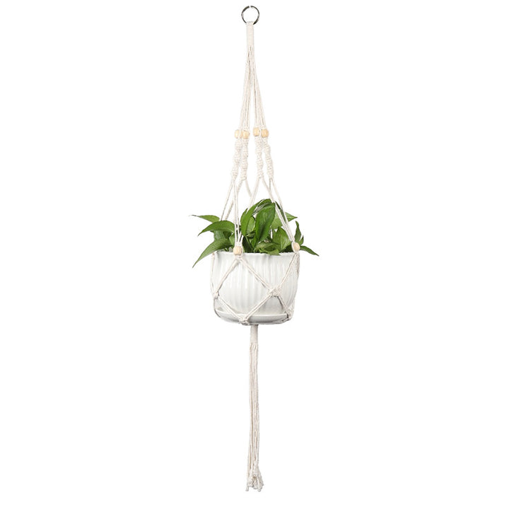 Plant-hanging macrame shelf