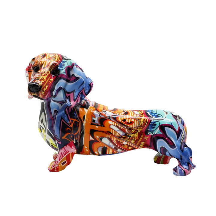 Colorful decorative figure of a dachshund
