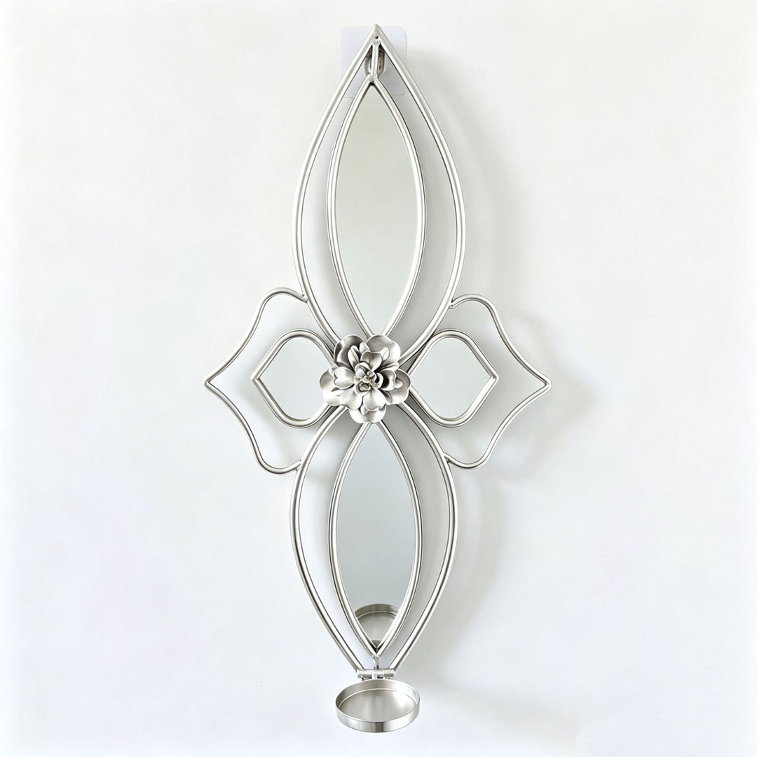Elegant Floral Wall Mirror with Decorative Metal Design