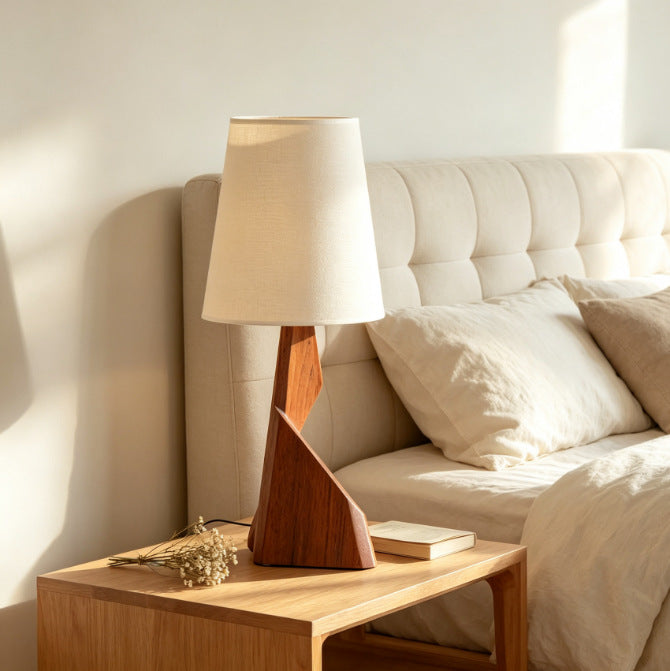 Artistic wooden table lamp