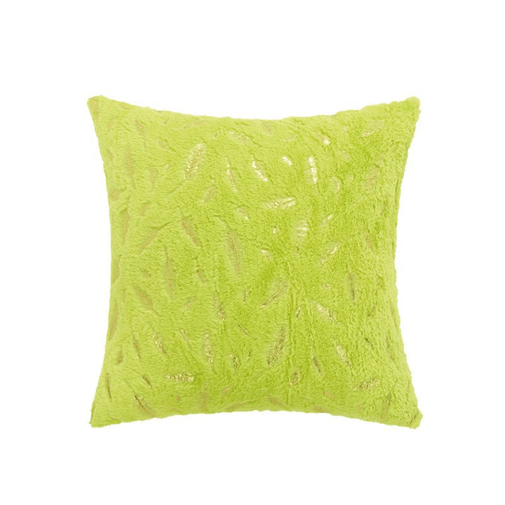 Textured Feather Print Throw Pillow