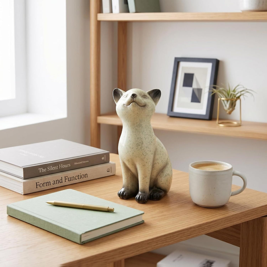 Resin statue of a cat