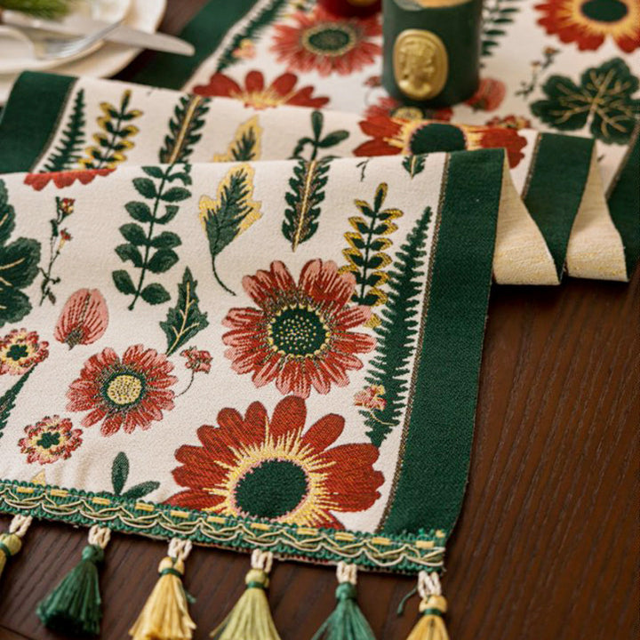 Floral Embroidered Table Runner