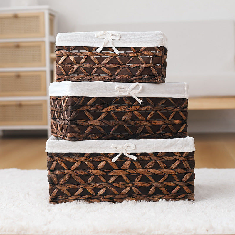 Storage basket with removable fabric insert