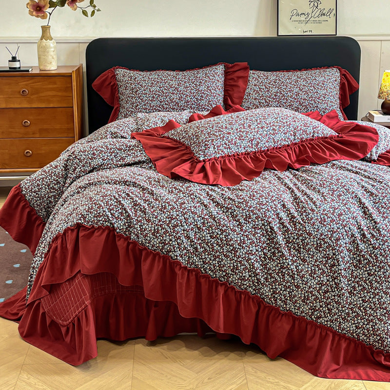 Floral Ruffled Bedding Set