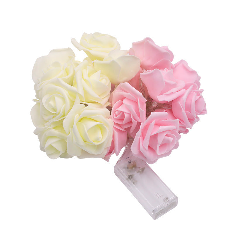 Decorative Foam Rose LED Garland for Table Decorations