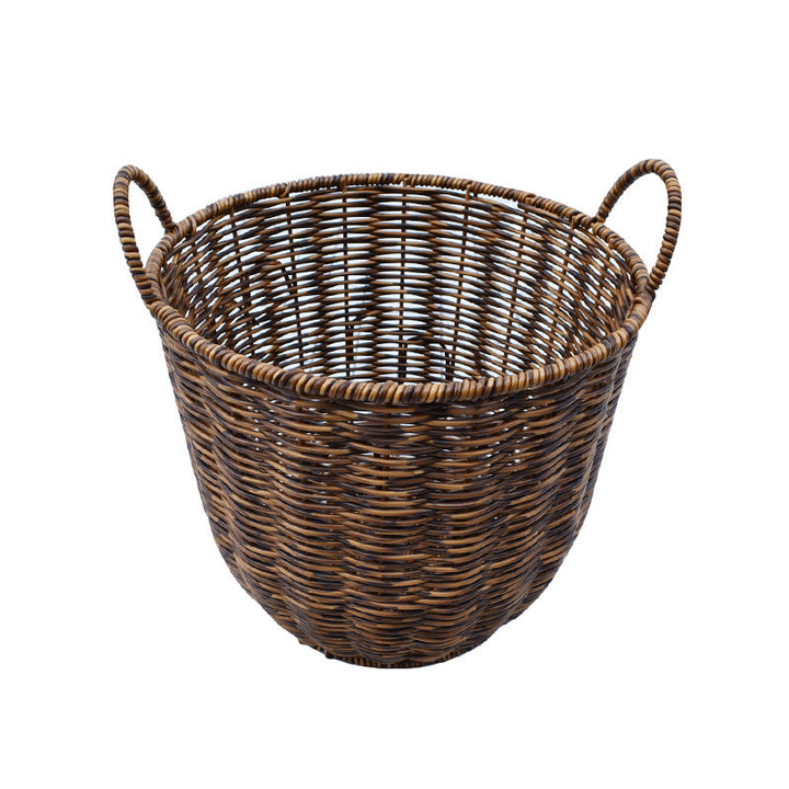 Artisan Woven Round Storage Basket