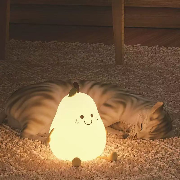 Pear-shaped silicone night light for the children's room