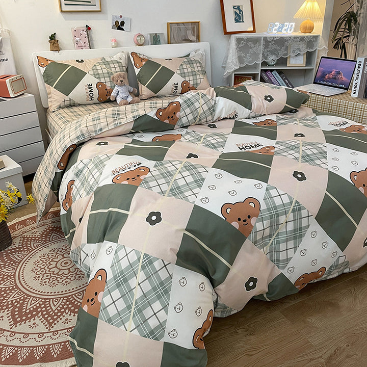 Playful Cartoon Dog-Themed Bedding Set