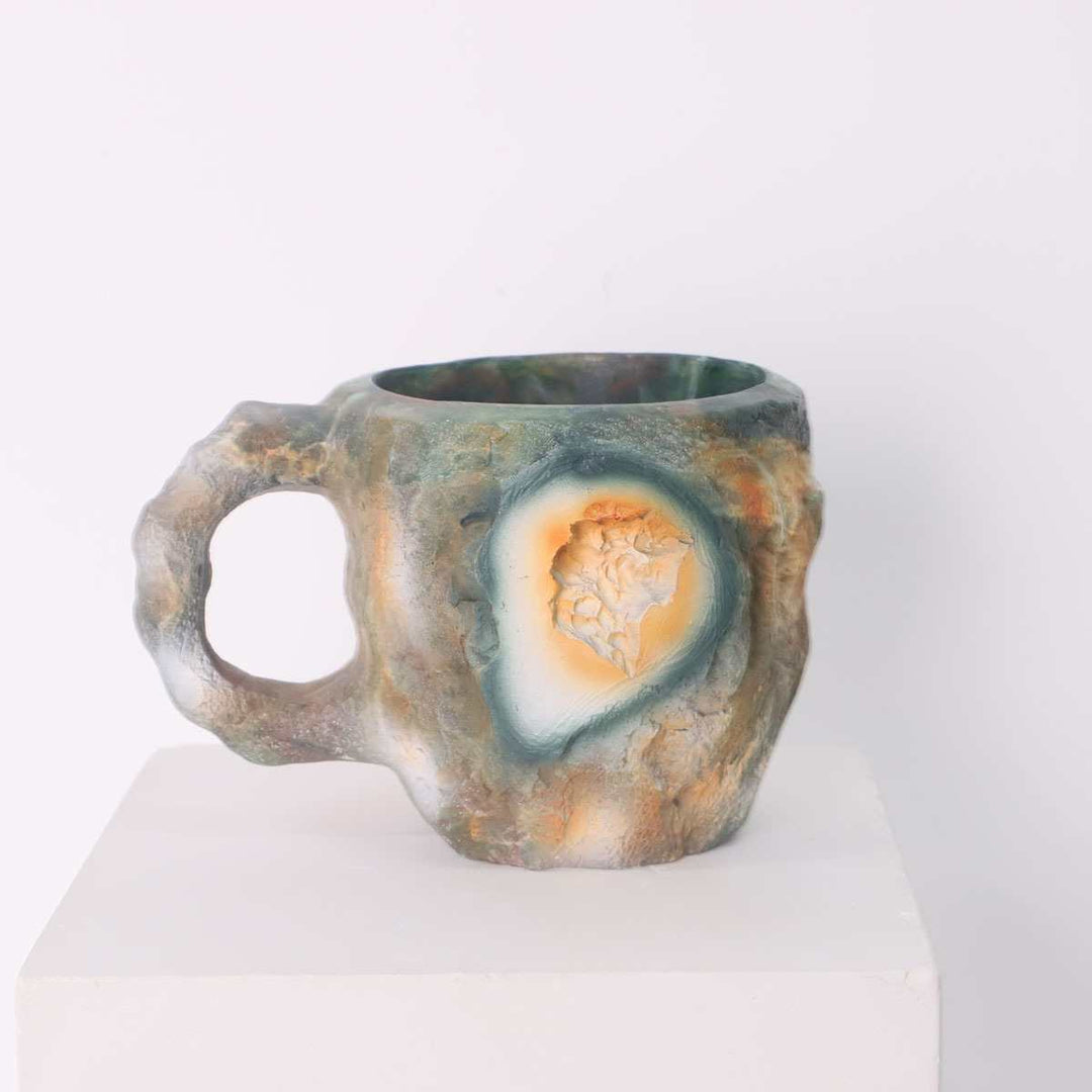 Artistic Stone-Molded Coffee Mug