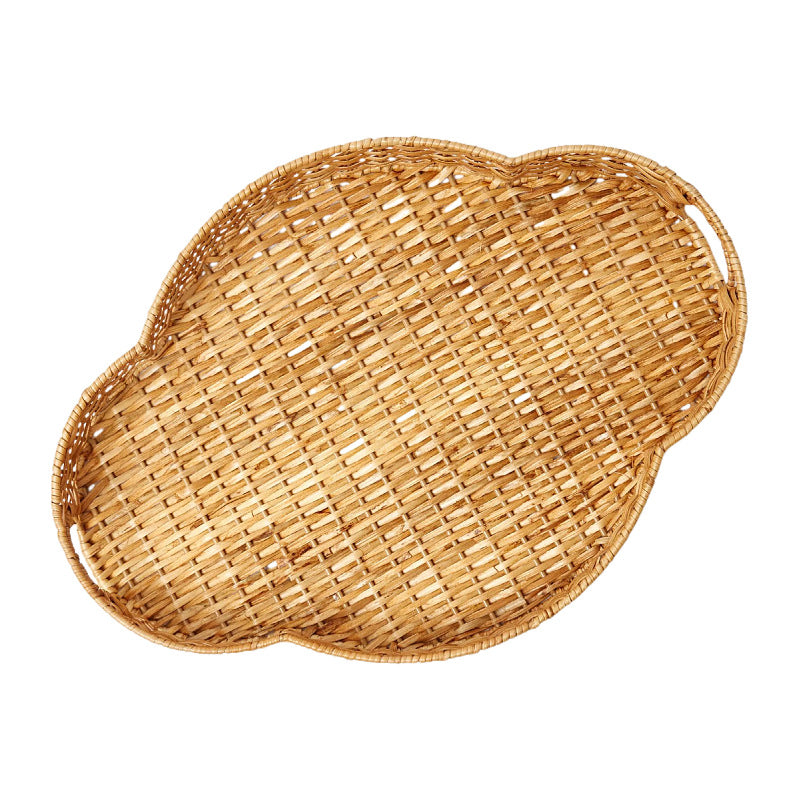 Decorative serving tray made of woven material