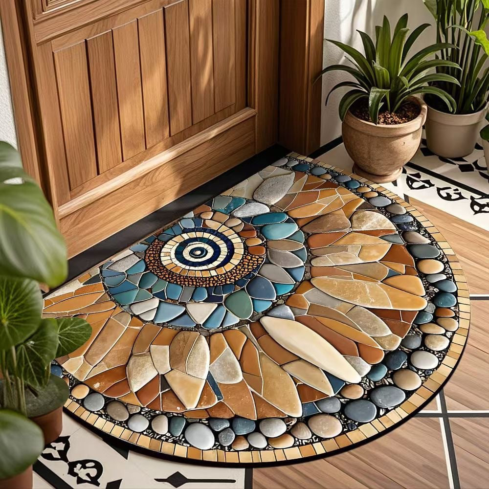 Decorative Spiral Pattern Door Mat for Home