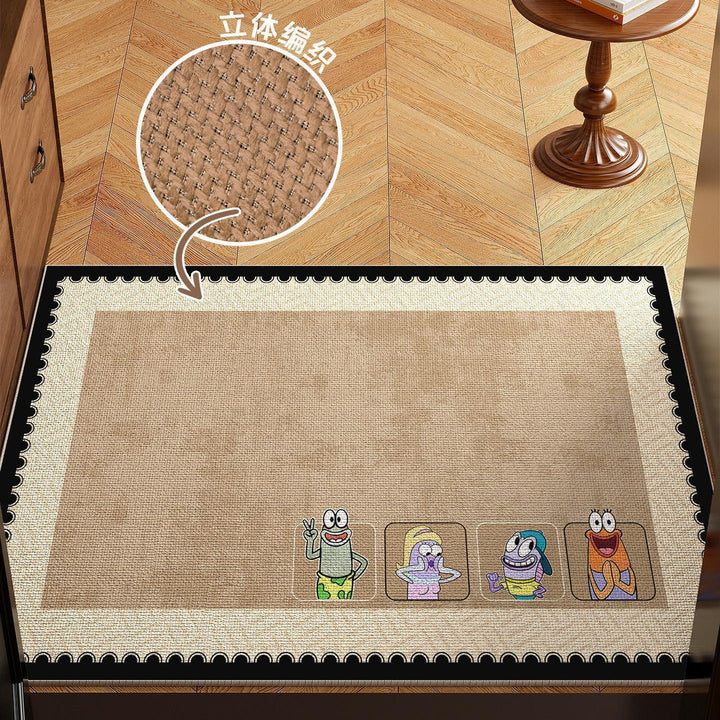 Cartoon-Themed Kitchen Area Mat