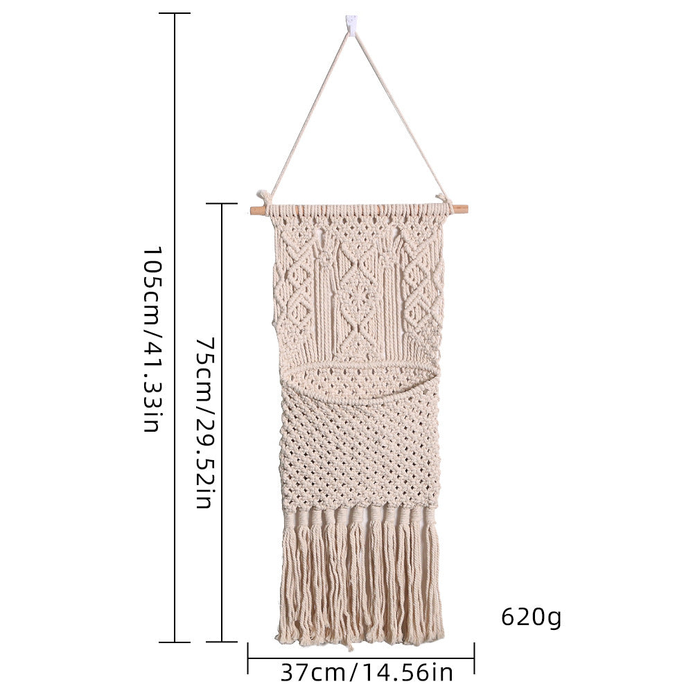 Artistic macrame wall decor with beautiful fringe decoration
