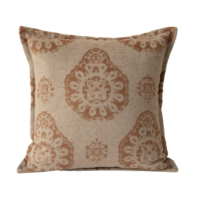 Woven decorative cushion cover in ethnic jacquard style with textured cotton blend