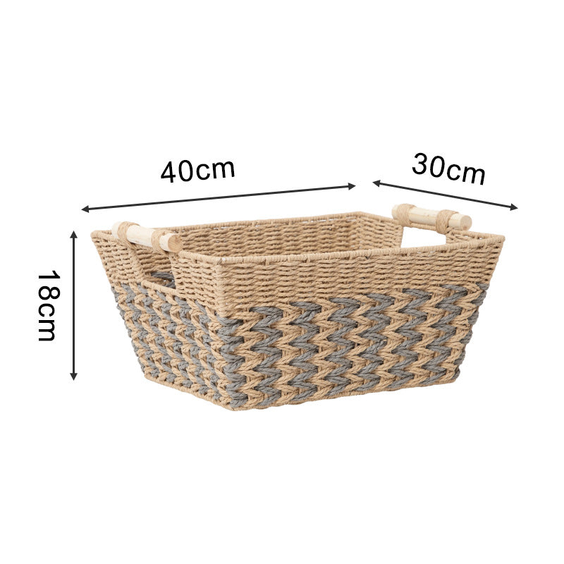 Handcrafted storage basket made of braided natural material