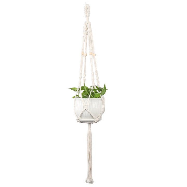 Plant-hanging macrame shelf
