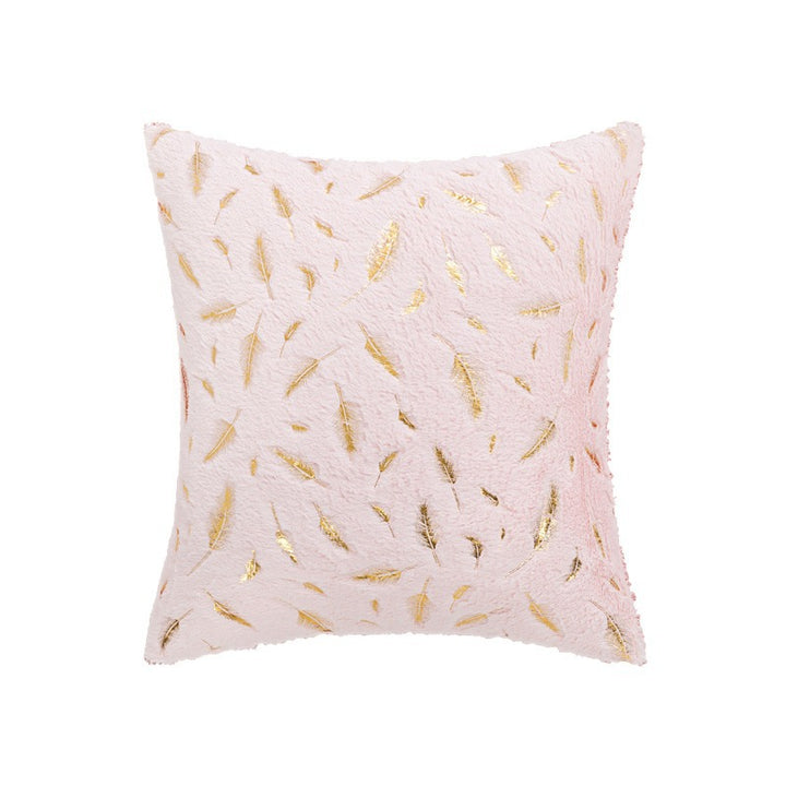 Textured Feather Print Throw Pillow