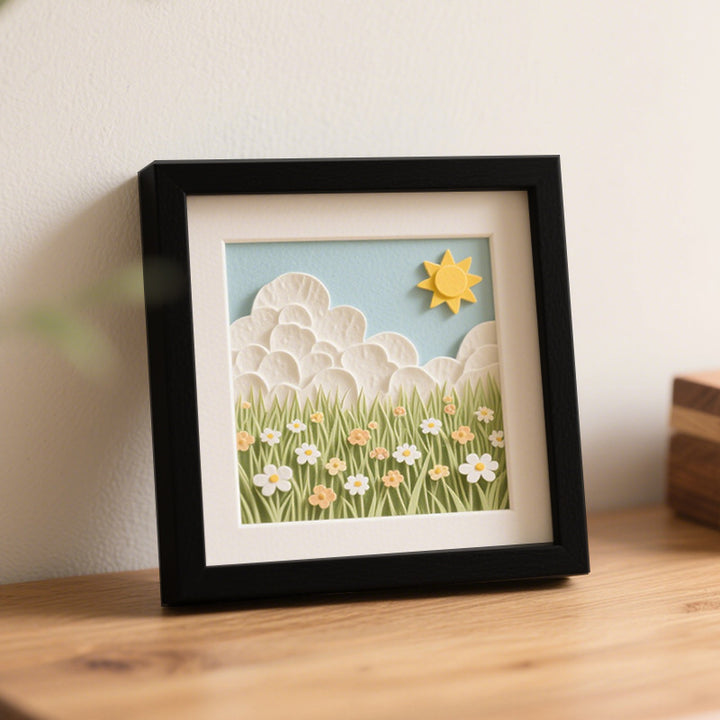 3D Layered Floral Shadow Box Art