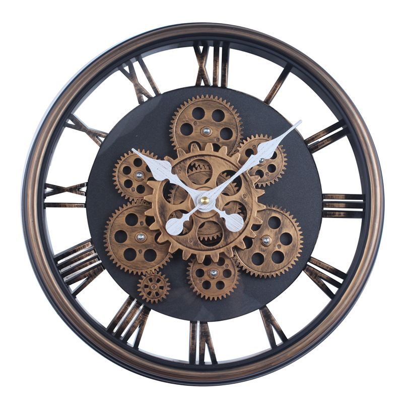 Wall Clock in Industrial Steampunk Design