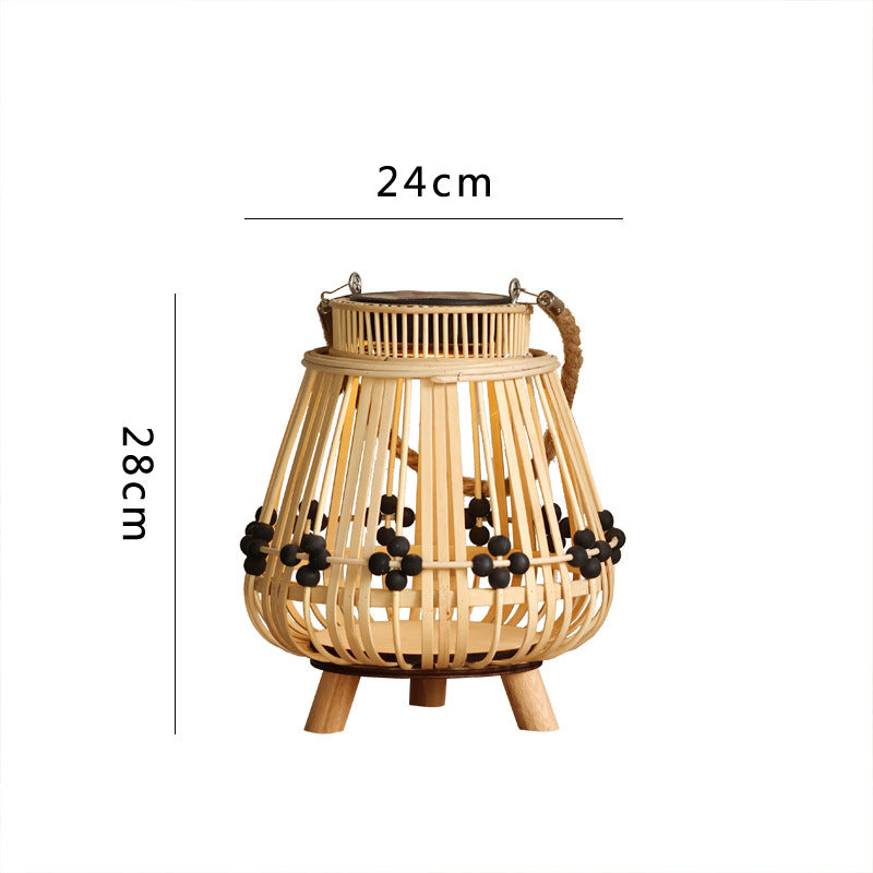 Decorative light source with natural rattan