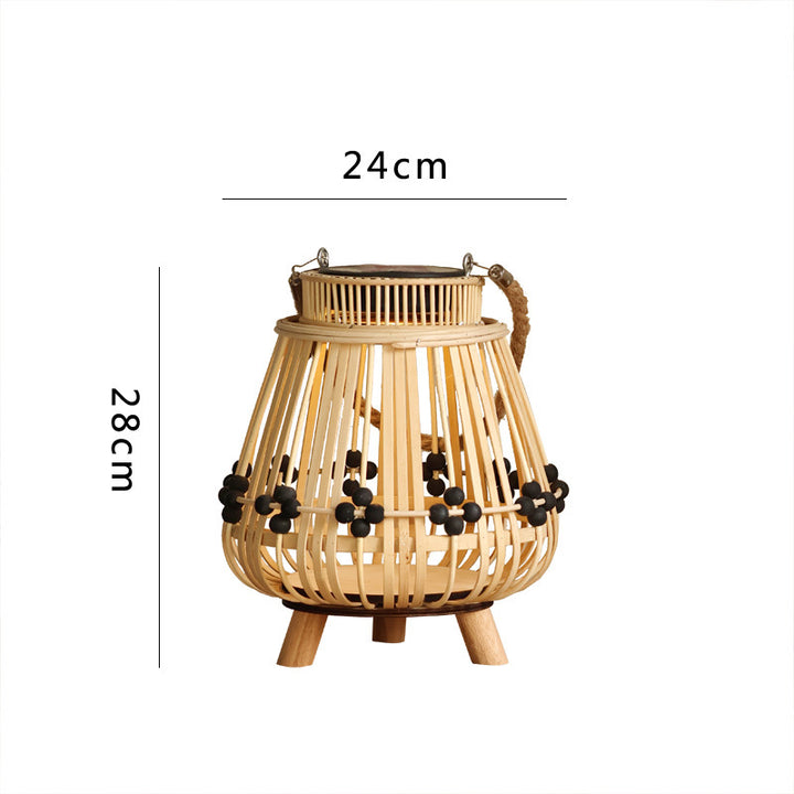 Decorative light source with natural rattan
