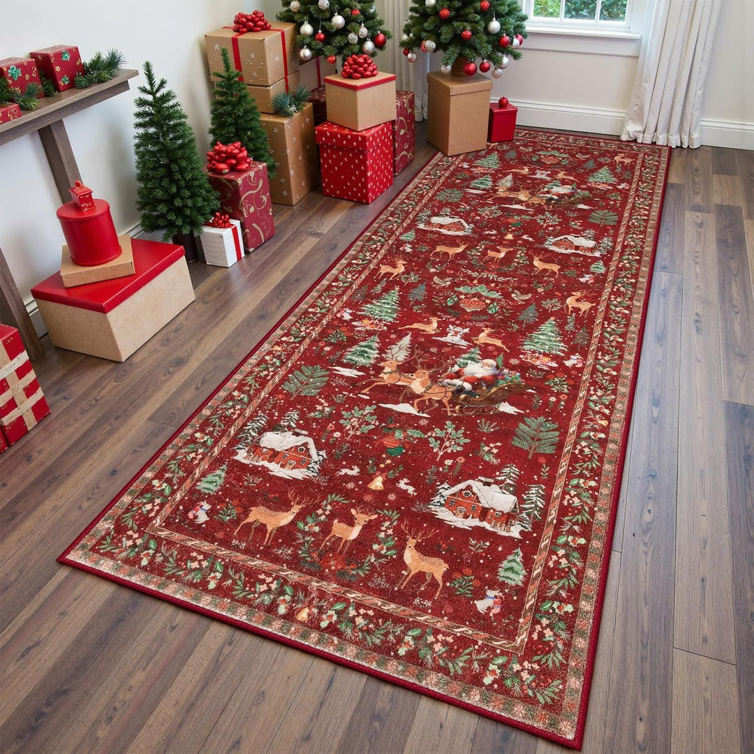 Festive Christmas-Themed Area Runner for Home